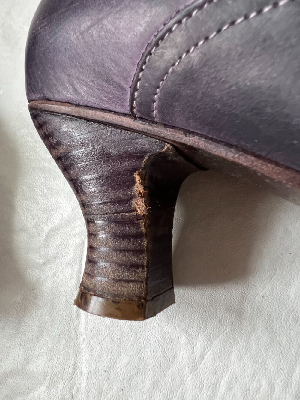 Neosens boots Rococo 799 purple leather button high heel 41 mid calf retro - Picture 11 of 14
